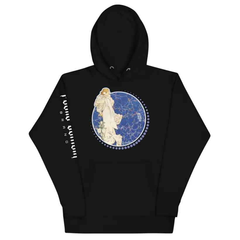 Alphonse Mucha Lady of the Camellias – Unisex Hoodie worn