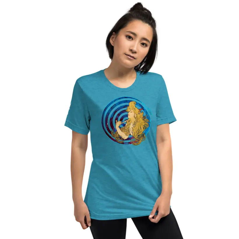 Alphonse Mucha Job Spiral T-Shirt worn