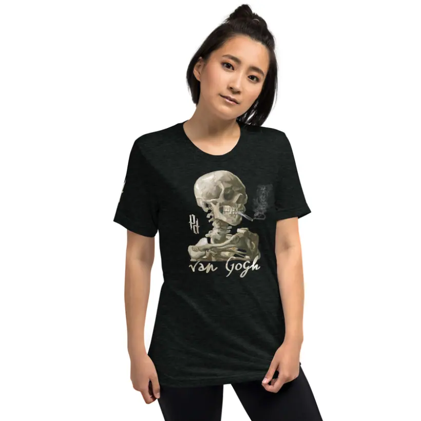 Van Gogh Smoking Skeleton T-Shirt worn
